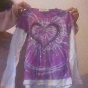 Belle Du Jour Girls purple hearted shirt.